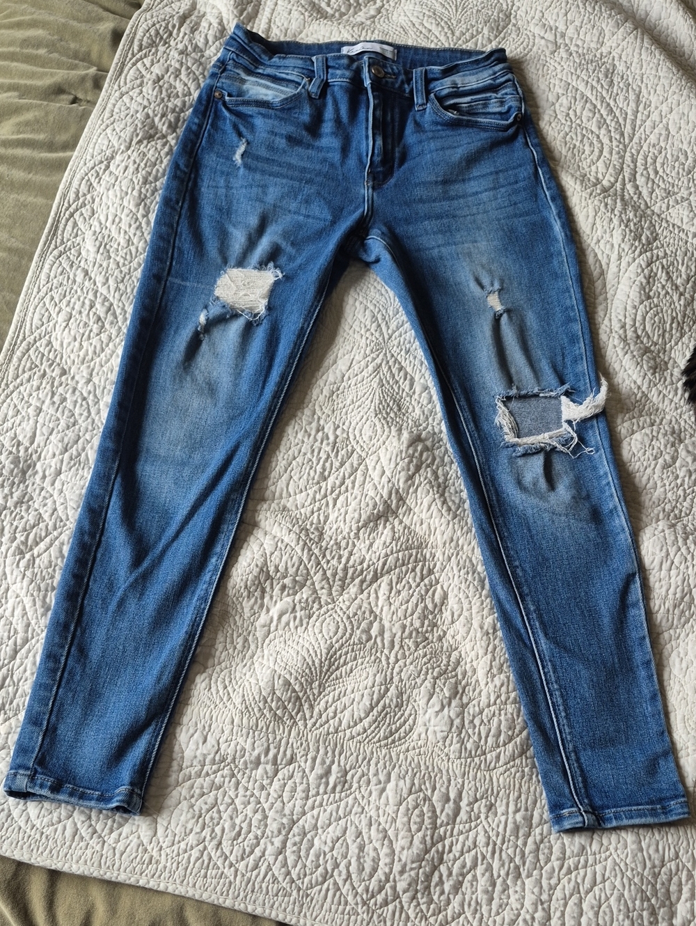 Womens KanCan Medium Blue Distressed Skinny Jeans